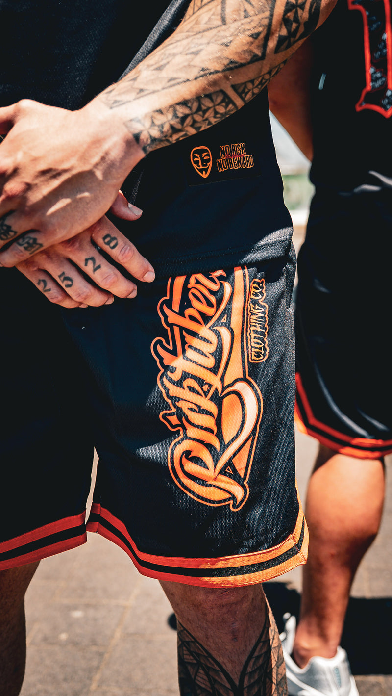 Black/Orange No Limit Basketball Shorts