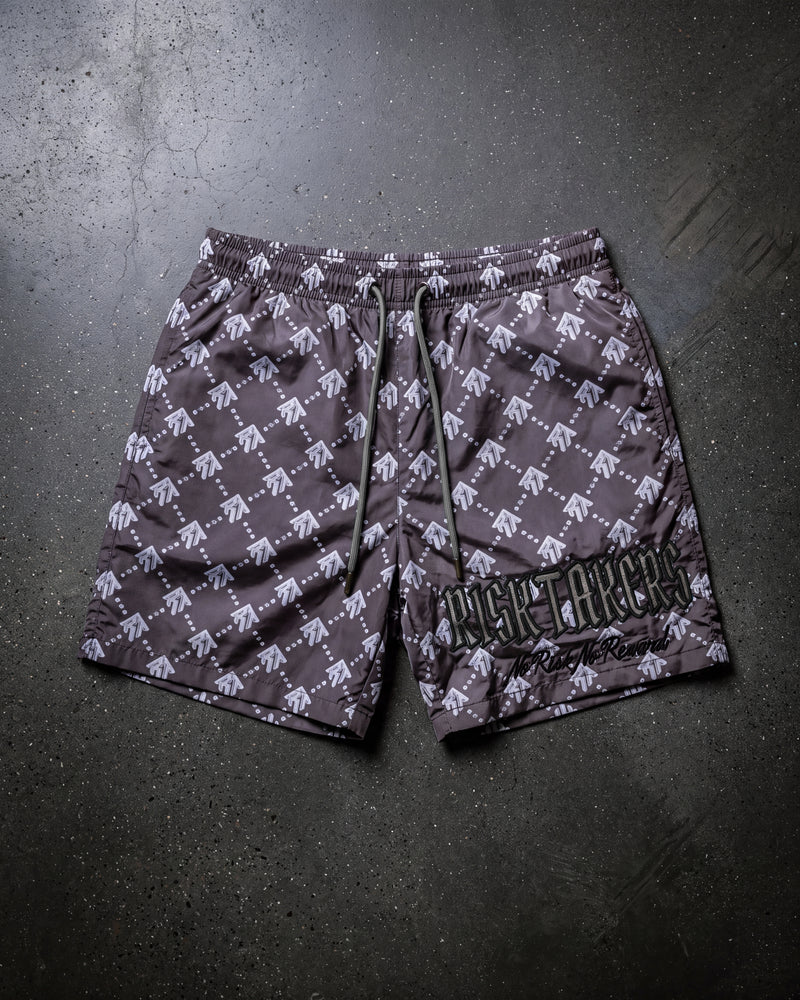 Grey/Black Pursuit Windbreaker Shorts