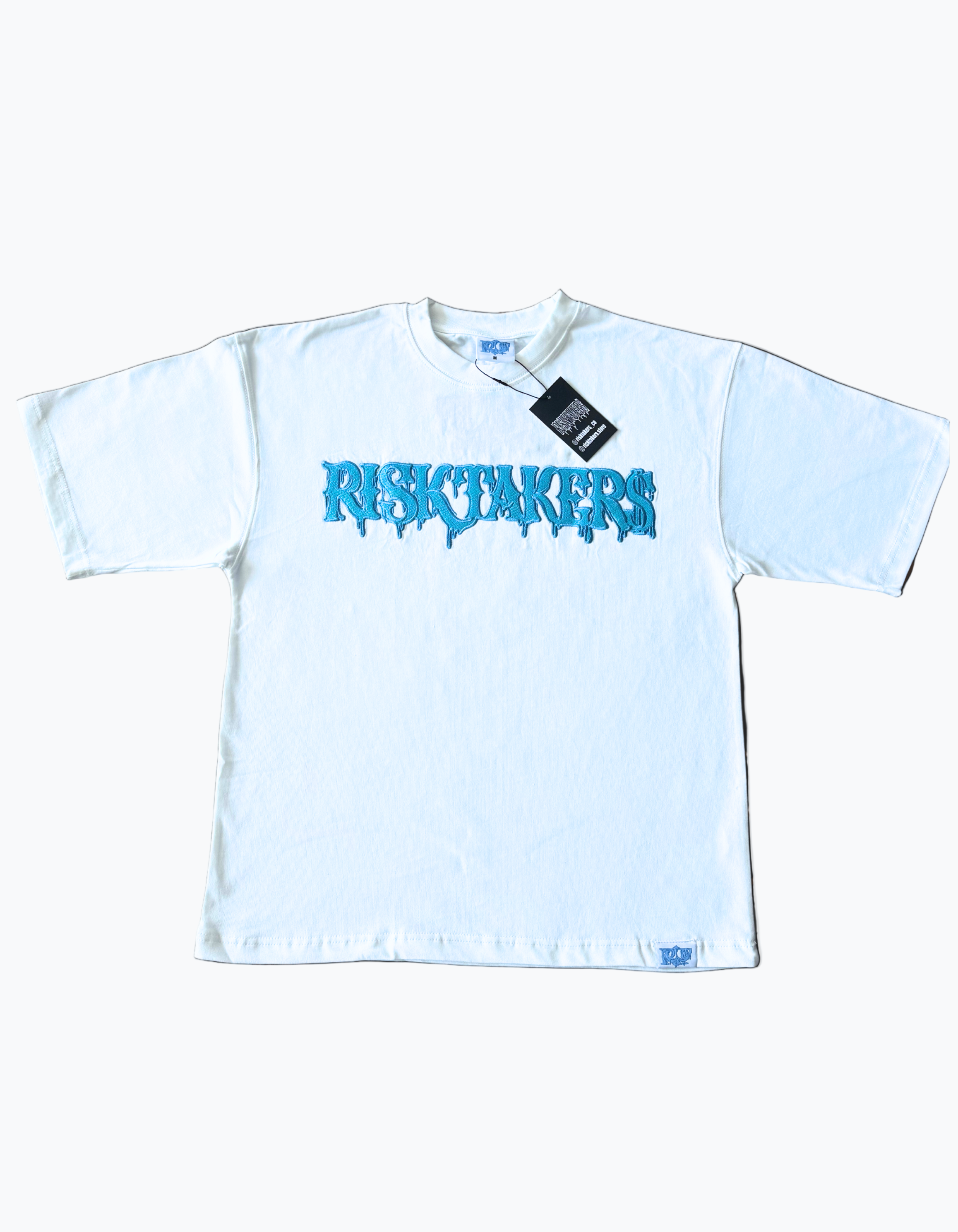 Light Blue/White Drop Shoulder Tee