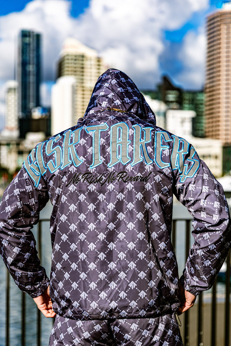 Grey/Teal Pursuit Windbreaker Jacket