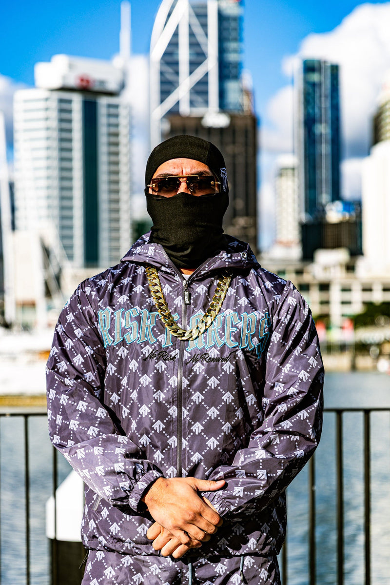 Grey/Teal Pursuit Windbreaker Jacket