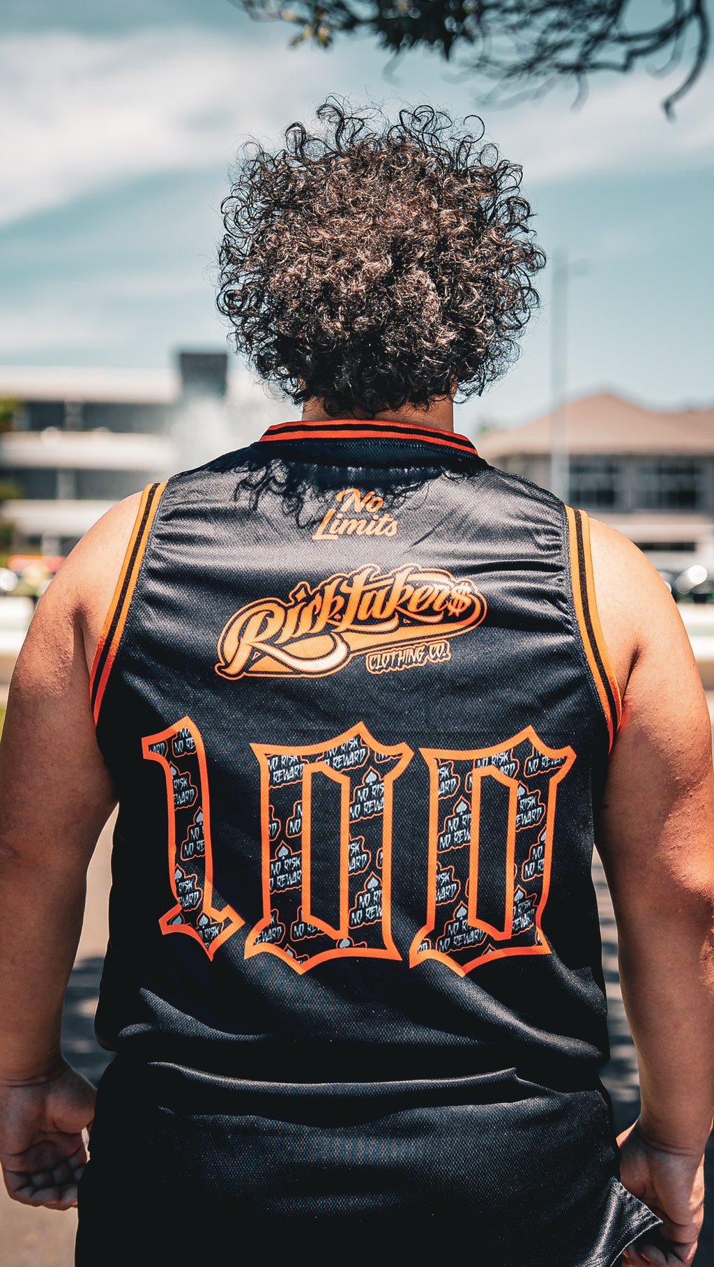 Black/Orange No Limit Basketball Singlet