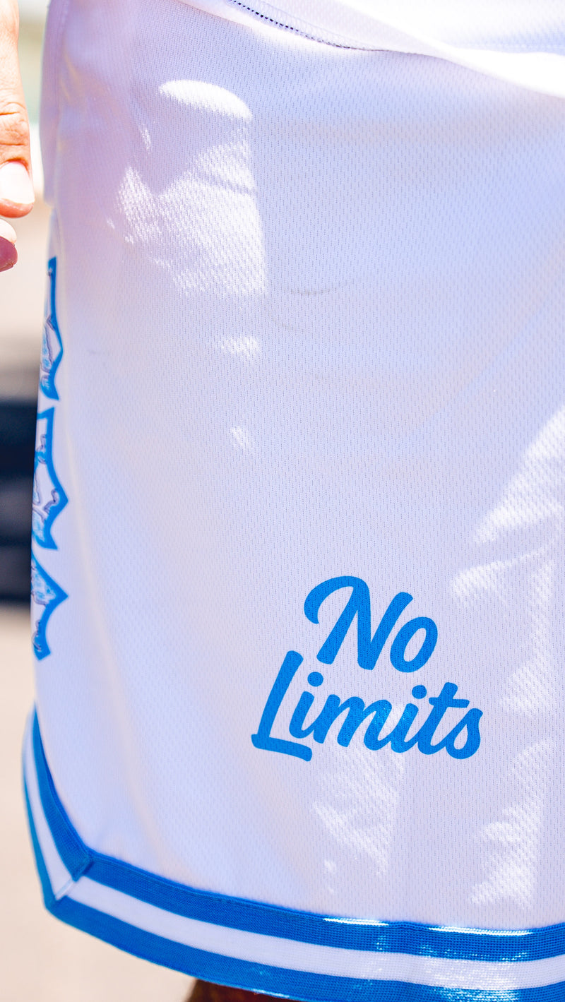White/Blue No Limit Basketball Shorts