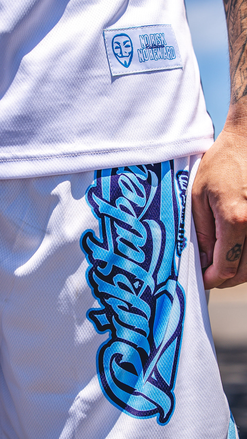 White/Blue No Limit Basketball Shorts