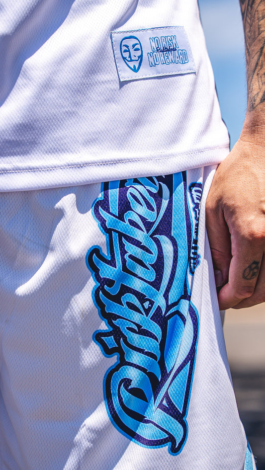 White/Blue No Limit Basketball Shorts