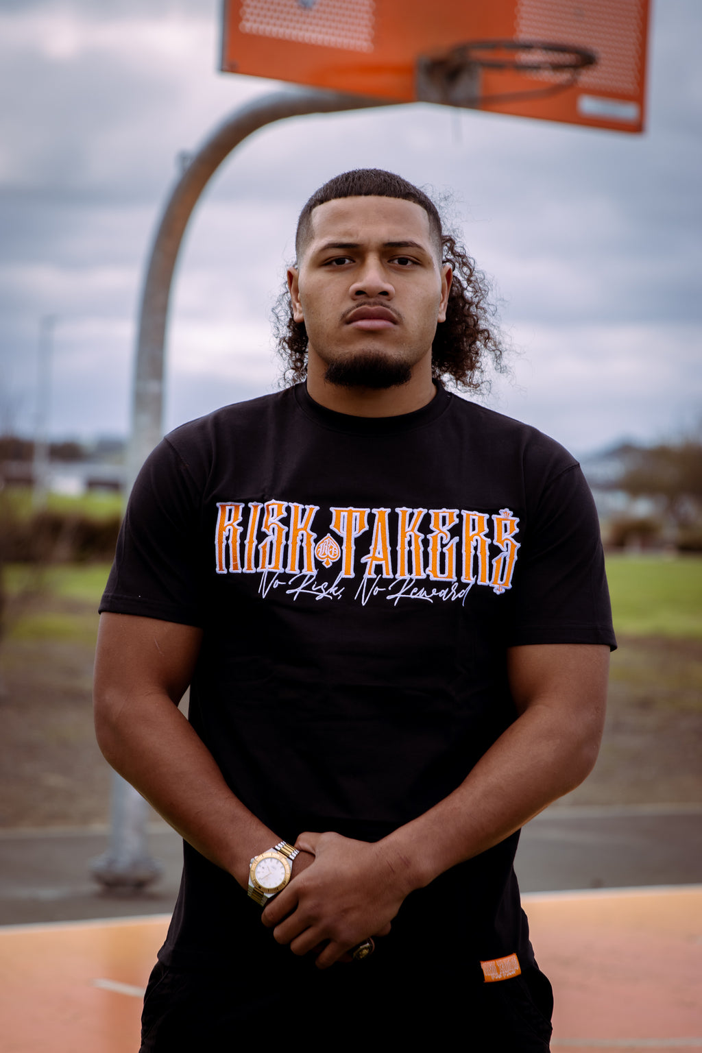 Black/Orange Spade Syndicate Tee