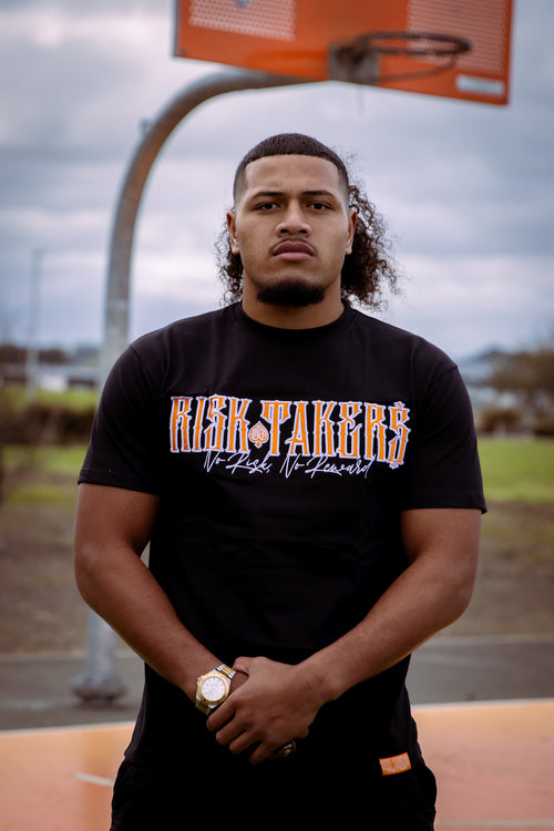 Black/Orange Spade Syndicate Tee