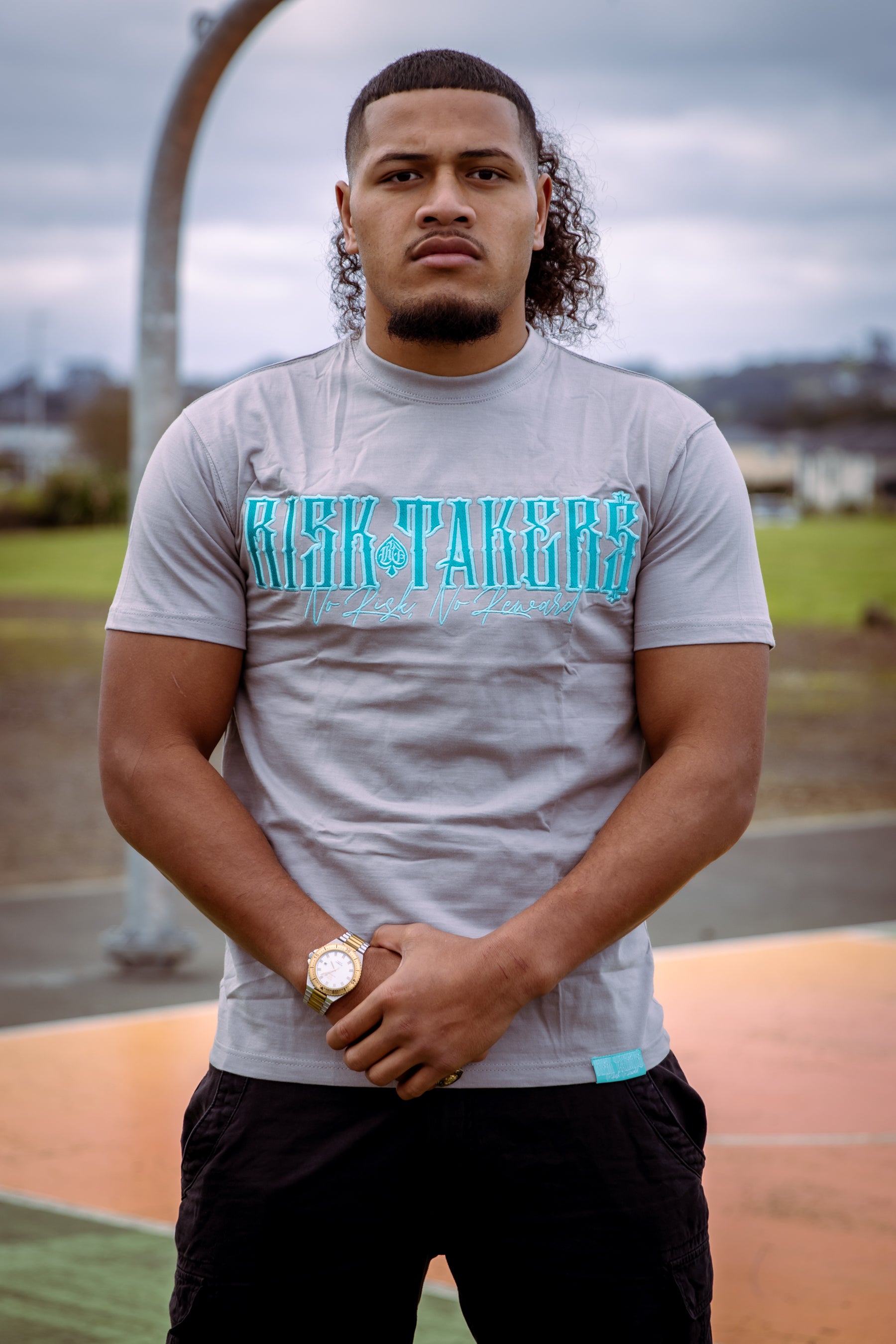Grey/Teal Spade Syndicate Tee