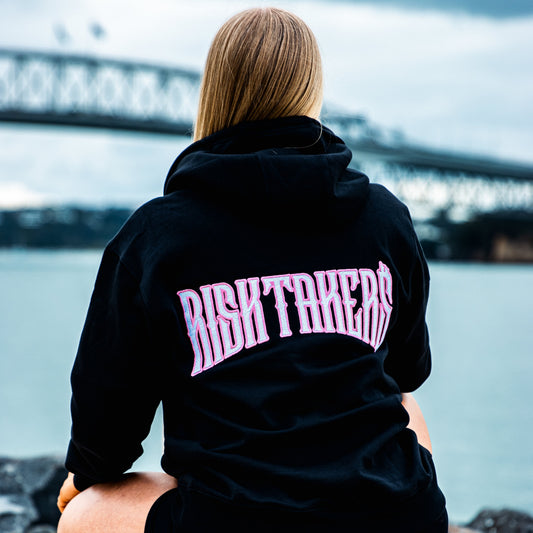 Pink Embroidered Hoodie