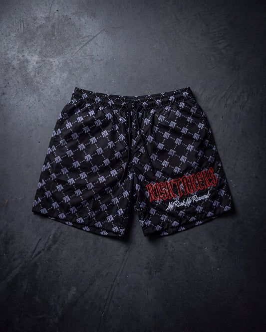 Black/Red Pursuit Windbreaker Shorts
